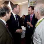 Minister for Agriculture Food & Marine Simon Coveney is pictured chatting with Sean Coughlan, Brian Wickham, ICBF & John O' Sullivan during his visit to the ICAR 2012 Conference, hosted by the ICBF in the Rochestown Hotel in Cork.
PIC: DOL