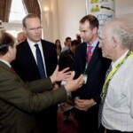 Minister for Agriculture Food & Marine Simon Coveney is pictured chatting with Sean Coughlan, Brian Wickham, ICBF & John O' Sullivan during his visit to the ICAR 2012 Conference, hosted by the ICBF in the Rochestown Hotel in Cork.
PIC: DOL