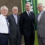 Minister for Agriculture Food & Marine Simon Coveney is pictured with ICBF CEO Brian Wickham, Dave Beehan, Dept of Ag & Dermot Ryan, Dept of Ag, during his visit to the ICAR 2012 Conference, hosted by the ICBF in the Rochestown Hotel in Cork.
PIC: DOL