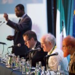 A general view of the top table during one of the sessions at the ICAR 2012 Conference, hosted by the ICBF in Cork. Included are Dr Victor Olori, Aviagen Ltd UK, Michael Doran, IFA, Brian Wickham, ICBF Chief Exec & Prof. Samad Khan, Dean, Faculty of Animal Husbandry, Bangladesh Agricultural University.
PIC: DOL